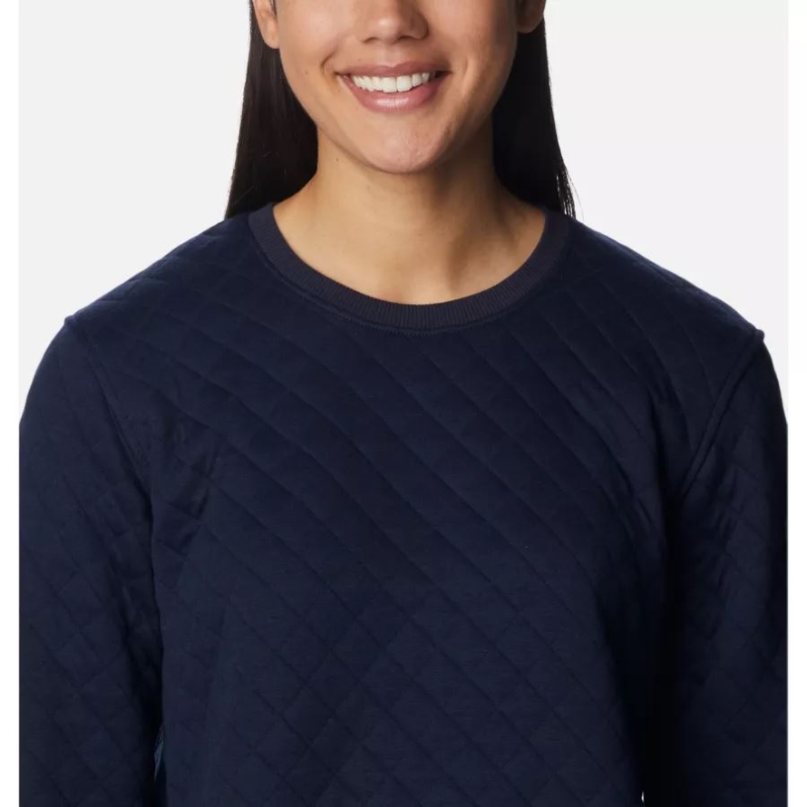 Dark Nocturnal Women's Columbia Lodge Quilted Crew Sweatshirt Columbia