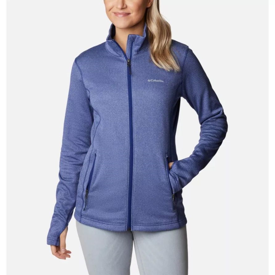 Dark Sapphire Heather Women's Park View Grid Full Zip Fleece Jacket Columbia