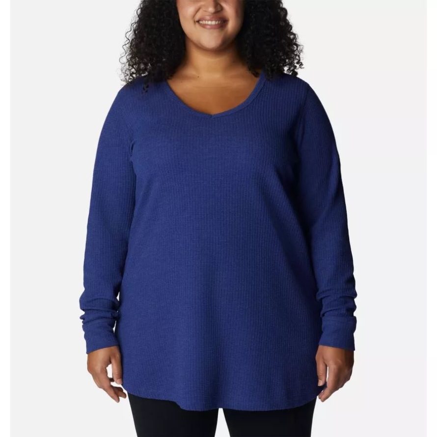 Dark Sapphire Heather Women's Pine Peak Long Sleeve Thermal Tunic Plus Size Columbia