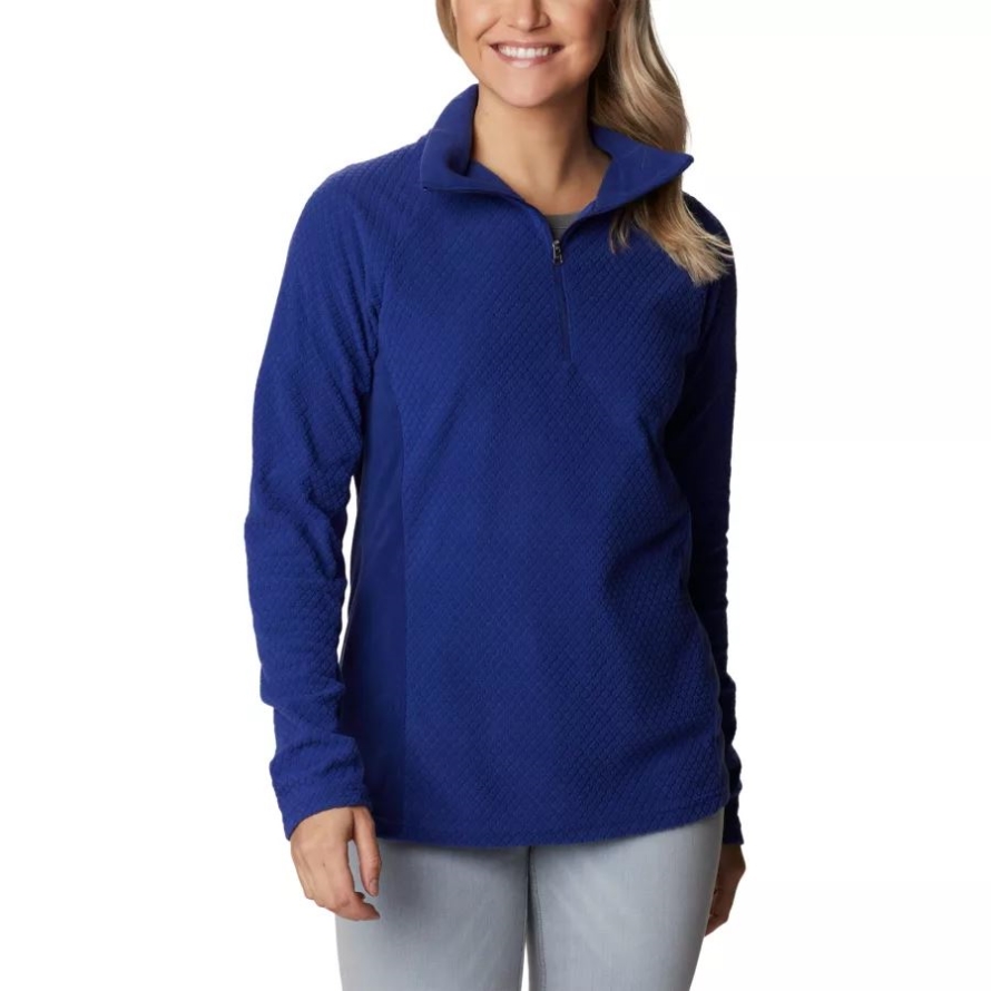 Dark Sapphire Quilt Pattern Women's Glacial IV Print Half Zip Pullover Columbia