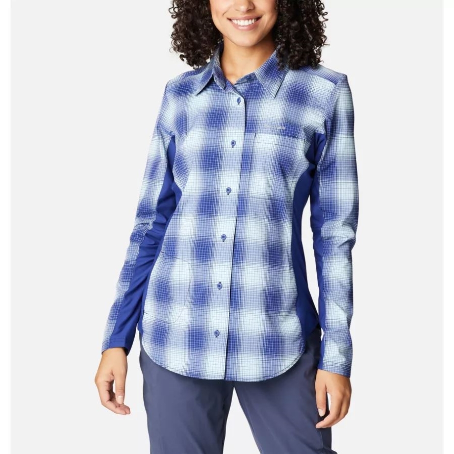 Dark Sapphire Soft Ombre Columbia Women's Claudia Ridge Long Sleeve Shirt