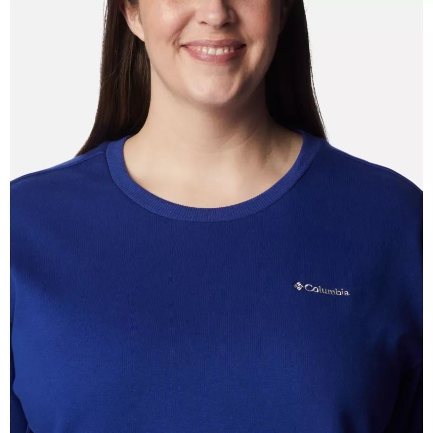 Dark Sapphire Women's Columbia Lodge Crew IV Sweatshirt Plus Size Columbia