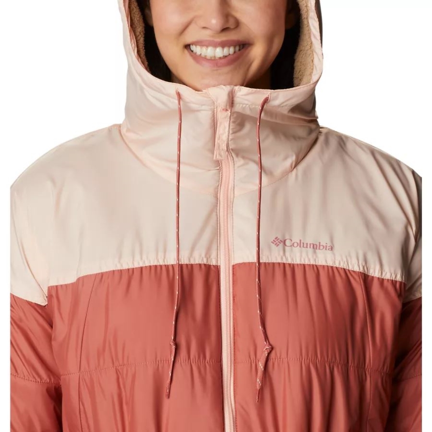 Dark coral/Peach Blossom Women's Flash Challenger Sherpa Long Jacket Columbia