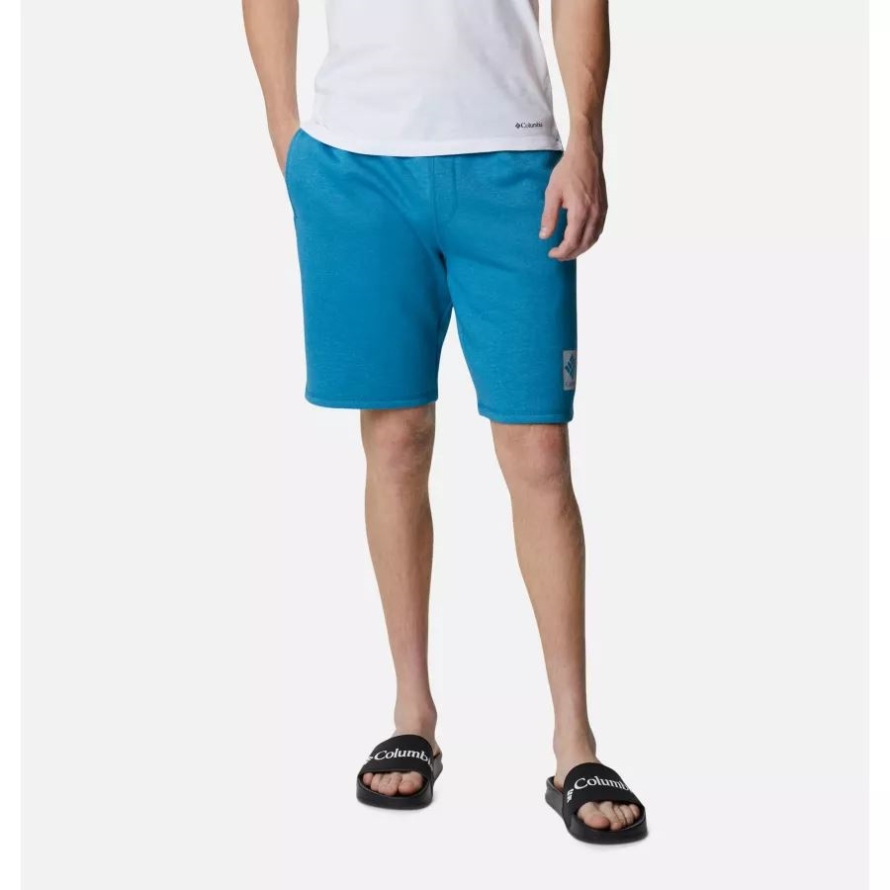 Deep Marine Heather Columbia Men's Columbia Logo Fleece Shorts