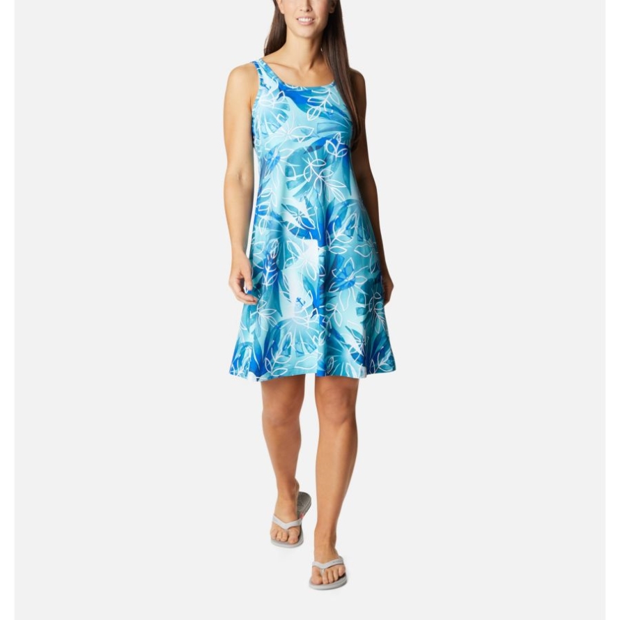 Deep Marine/Shady Coves Print Columbia Women's PFG Freezer III Dress