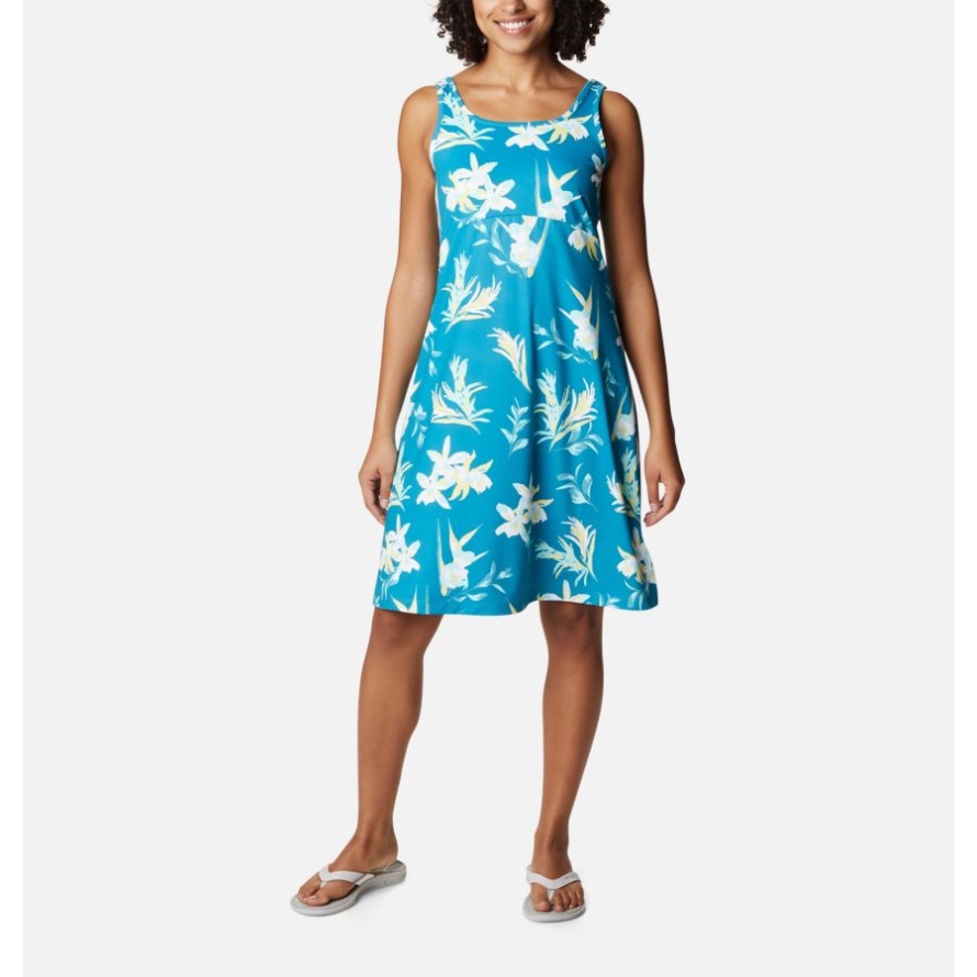 Deep Marine/Tossed Tropics Print Women's PFG Freezer III Dress Columbia