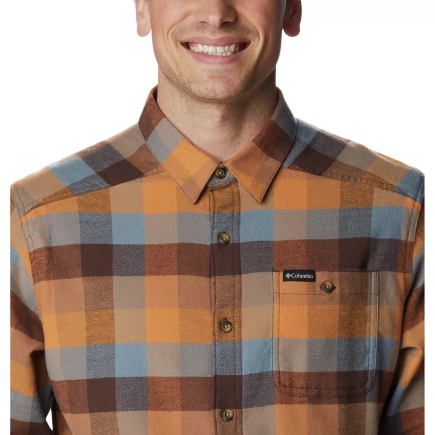 Delta Buffalo Check Columbia Brand Men's Cornell Woods Flannel Long Sleeve Shirt