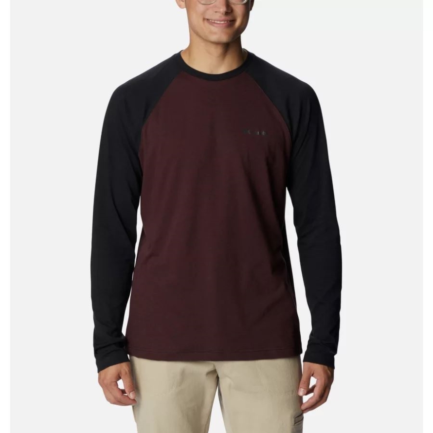 Elderberry Heather/Black Men's Thistletown Hills Raglan Shirt Columbia