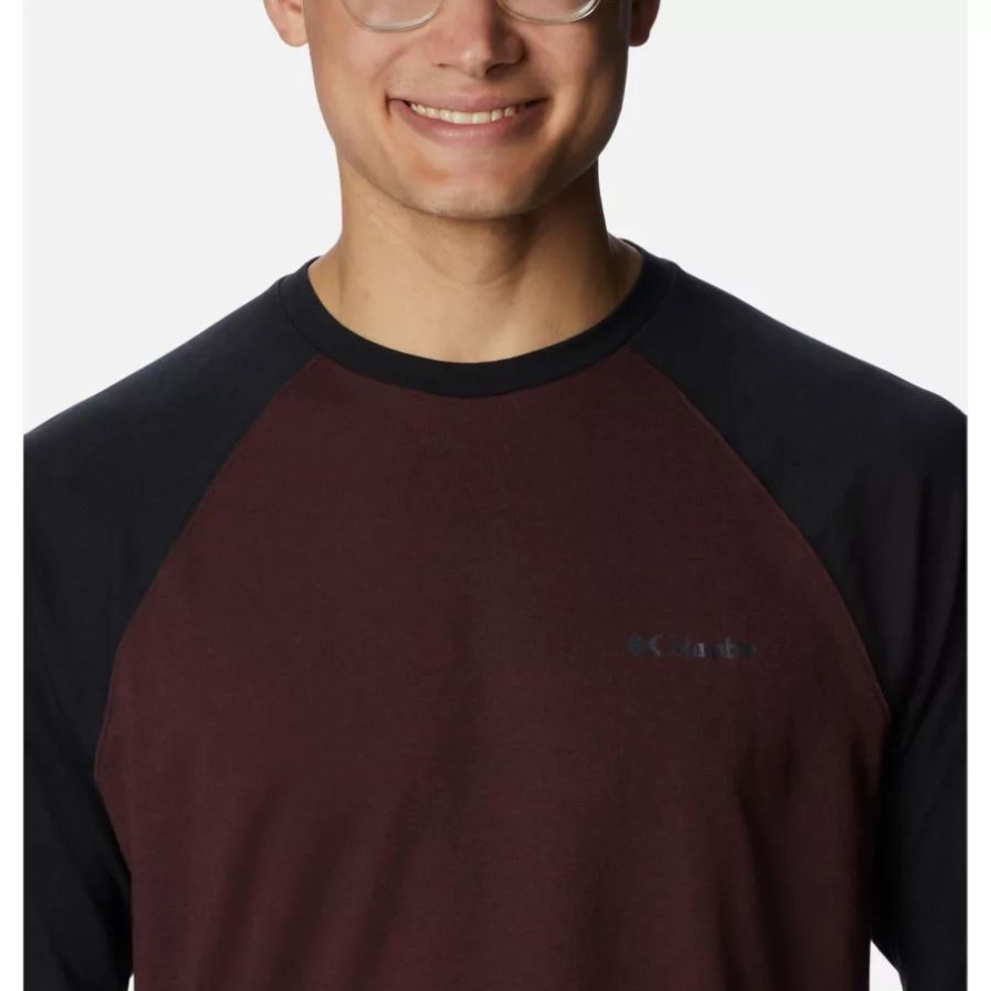Elderberry Heather/Black Men's Thistletown Hills Raglan Shirt Columbia