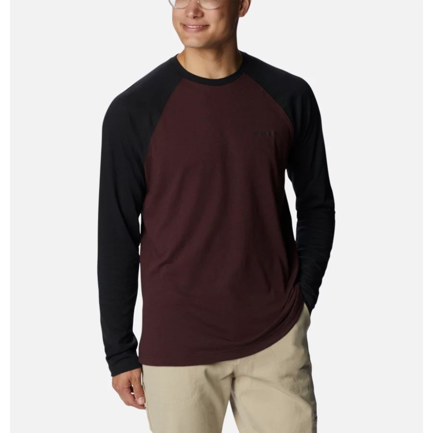 Elderberry Heather/Black Men's Thistletown Hills Raglan Shirt Columbia
