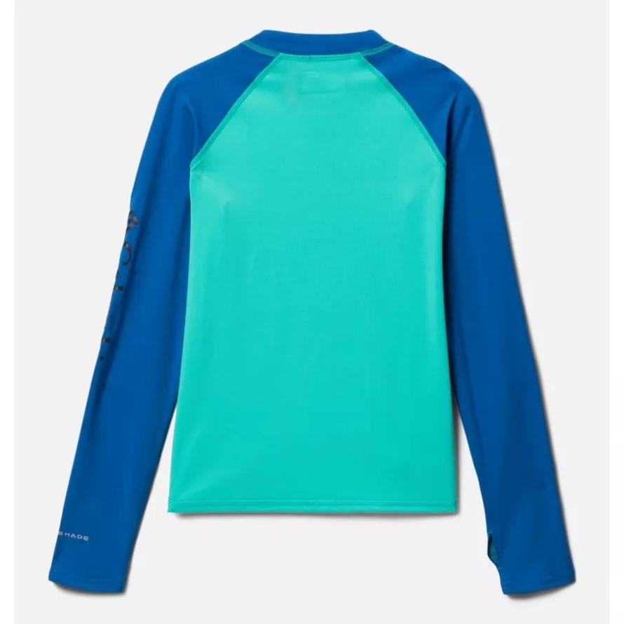 Electric Turquoise/Bright Indigo Kids' Sandy ShoresLong Sleeve Sunguard Shirt Columbia