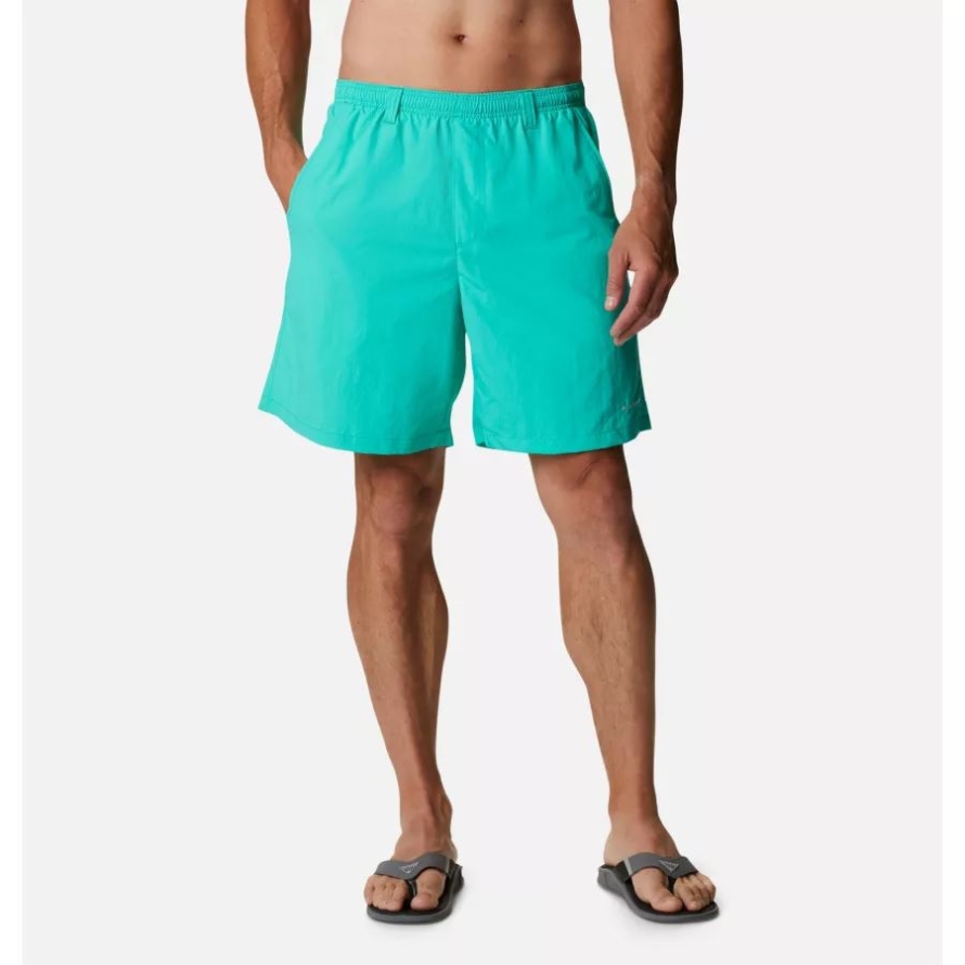 Electric Turquoise Columbia Men's PFG Backcast III Water Shorts