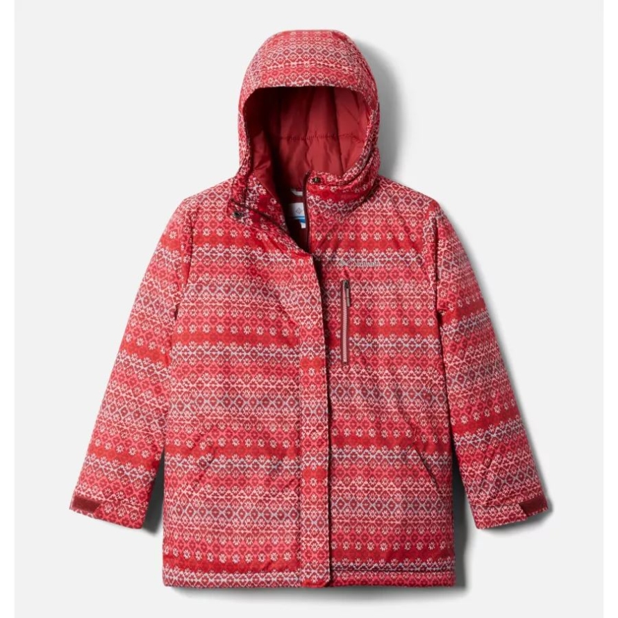 Girls' Alpine Free Fall II Jacket Columbia Marsala Red/Diamond Stripe Print