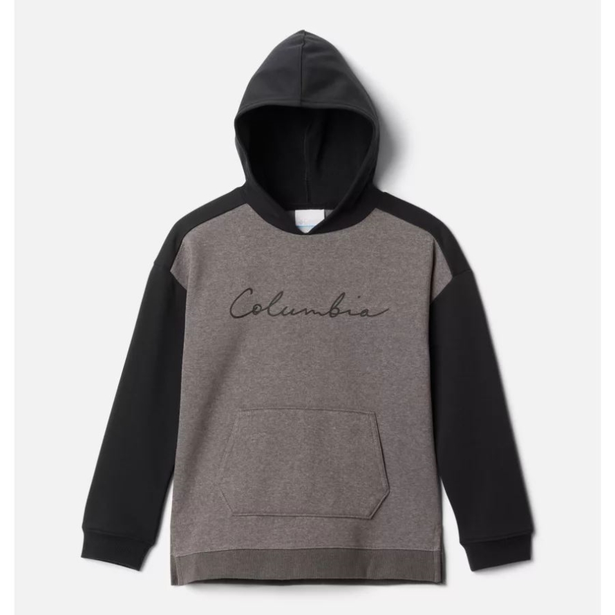 Girls' Columbia Park Long Hoodie Charcoal Heather/Black Columbia