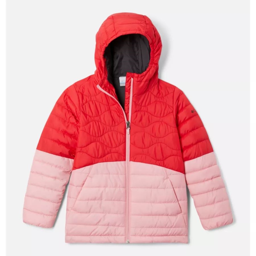 Girls' Humphrey Hills Puffer Jacket Red Lily/Pink Orchid Columbia