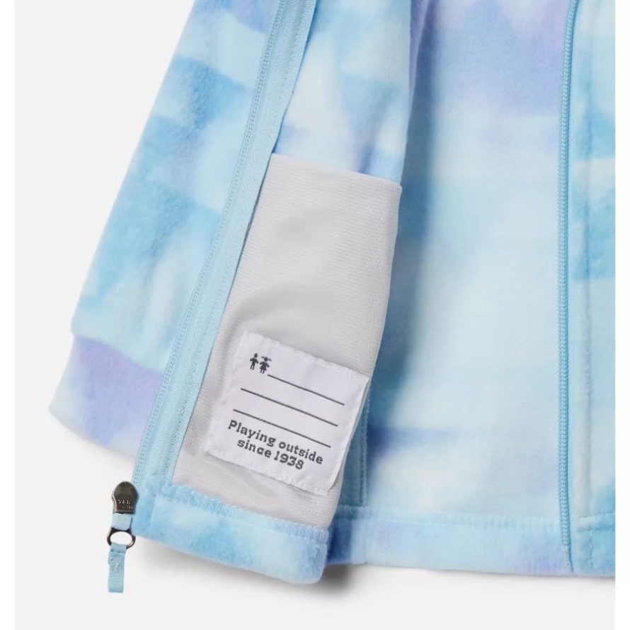 Girls' Infant Benton Springs II Printed Fleece Jacket Columbia Brand Spring Blue Distant Peaks
