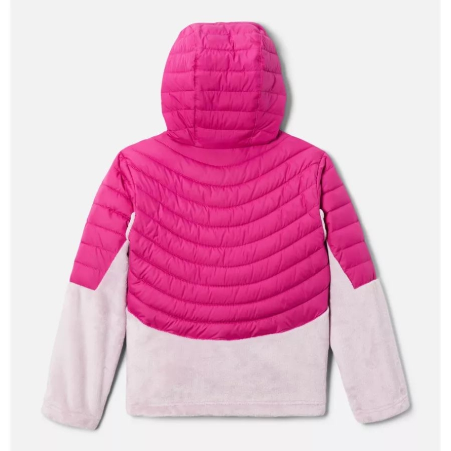 Girls' Powder Lite Novelty Hooded Jacket Wild Fuchsia/Aura Columbia