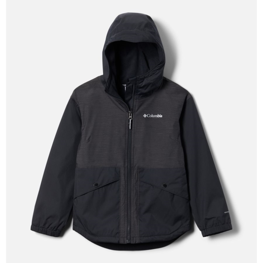 Girls' Rainy Trails Fleece Lined Jacket Black Columbia