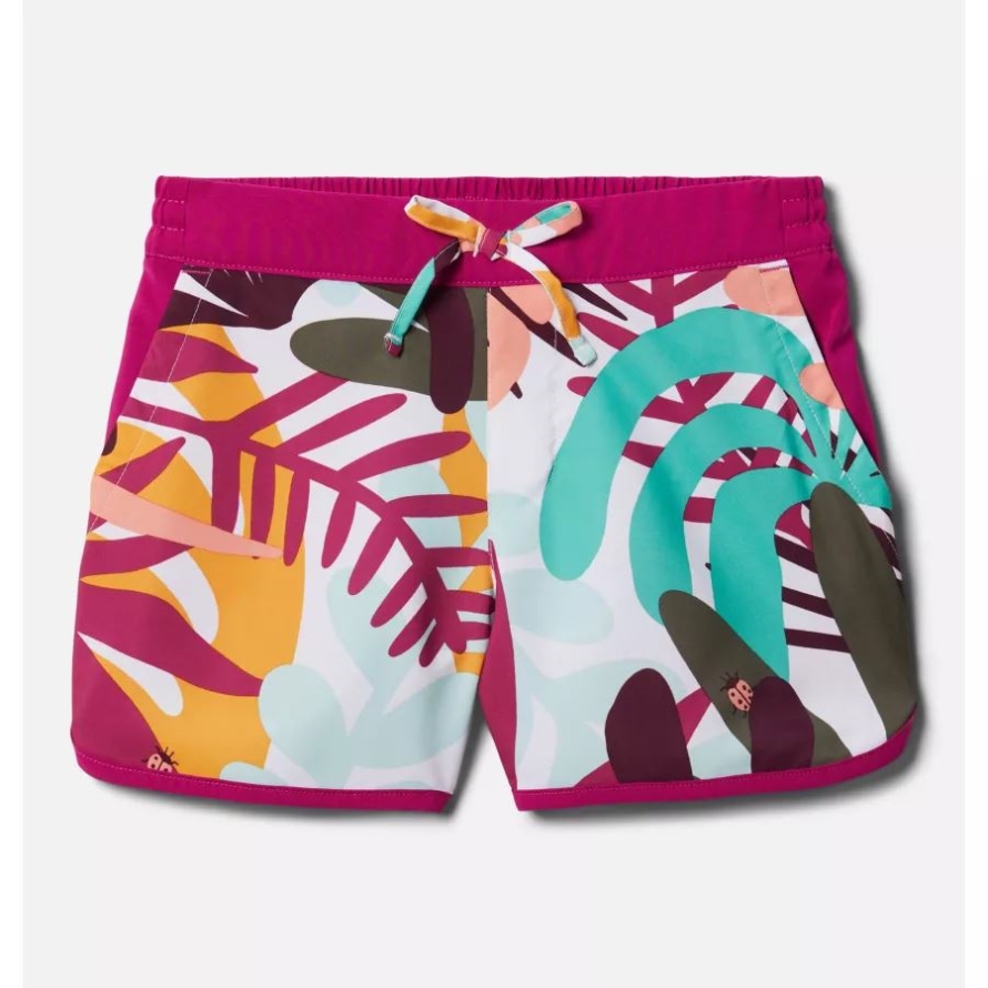 Girls' Sandy Shores Boardshorts White In The Leaves Columbia