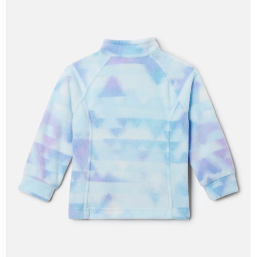 Girls' Toddler Benton Springs II Printed Fleece Jacket Columbia Spring Blue Distant Peaks