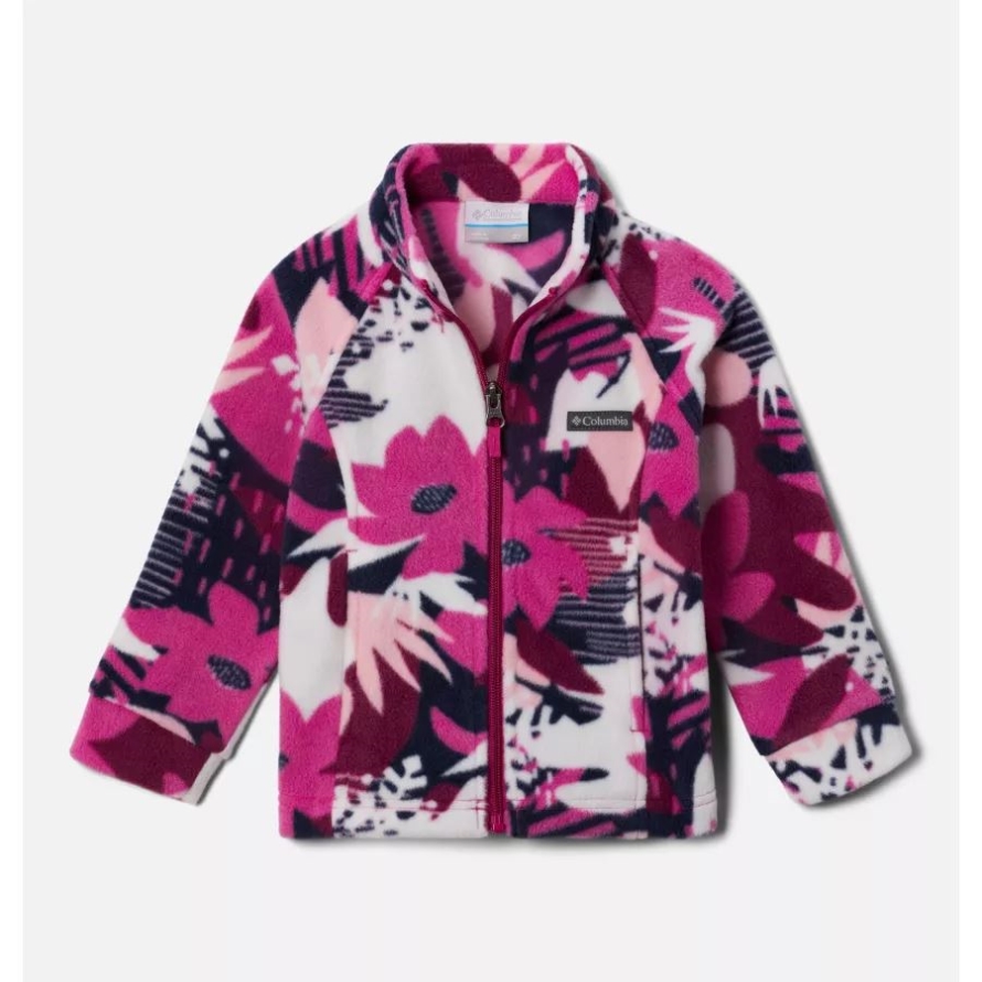 Girls' Toddler Benton Springs II Printed Fleece Jacket Wild Fuchsia Scraptanical Columbia