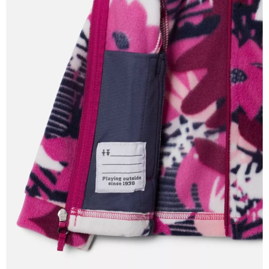 Girls' Toddler Benton Springs II Printed Fleece Jacket Wild Fuchsia Scraptanical Columbia