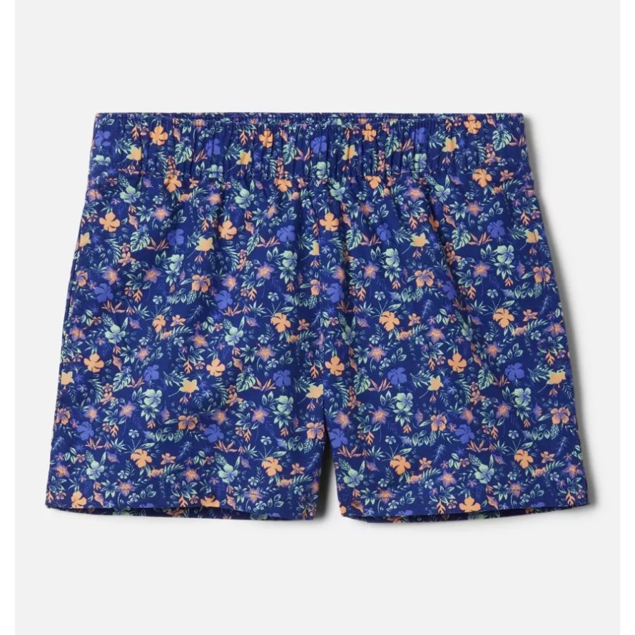 Girls' Washed Out Printed Shorts Dark Sapphire Mini-Biscus Columbia