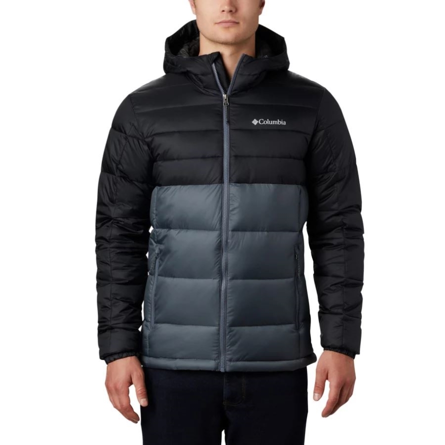 Graphite/Black Men's Buck Butte Hooded Synthetic Down Jacket Columbia
