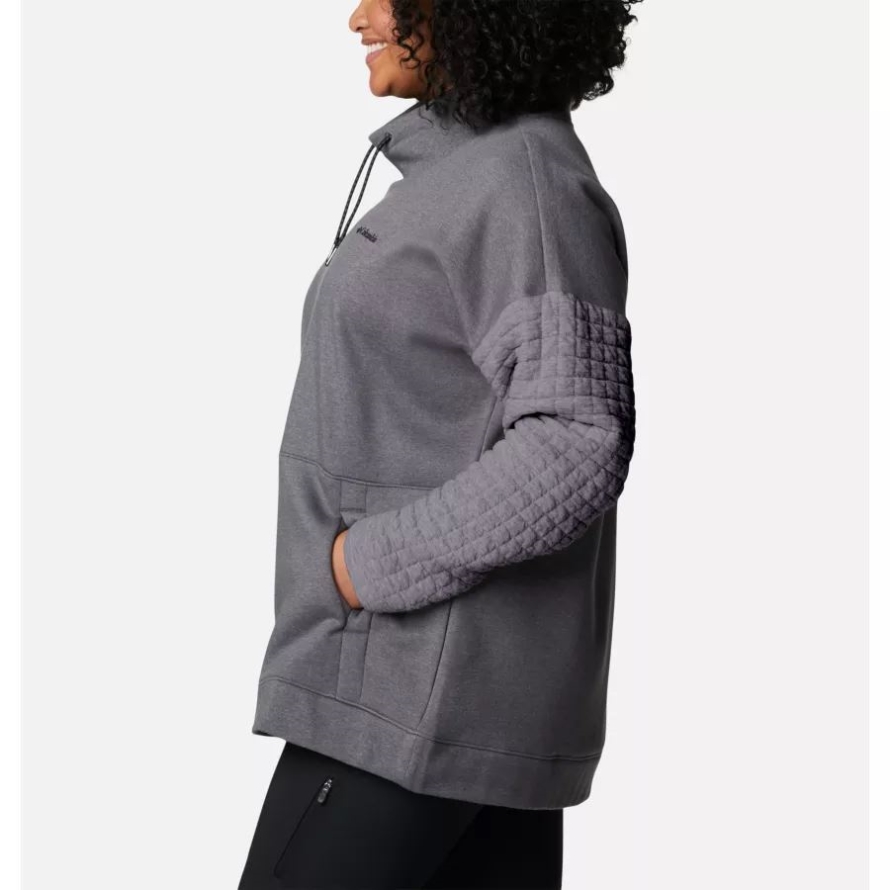 Grey Ash Heather Columbia Women's Sunday Summit Oversized Funnel Pullover Plus Size