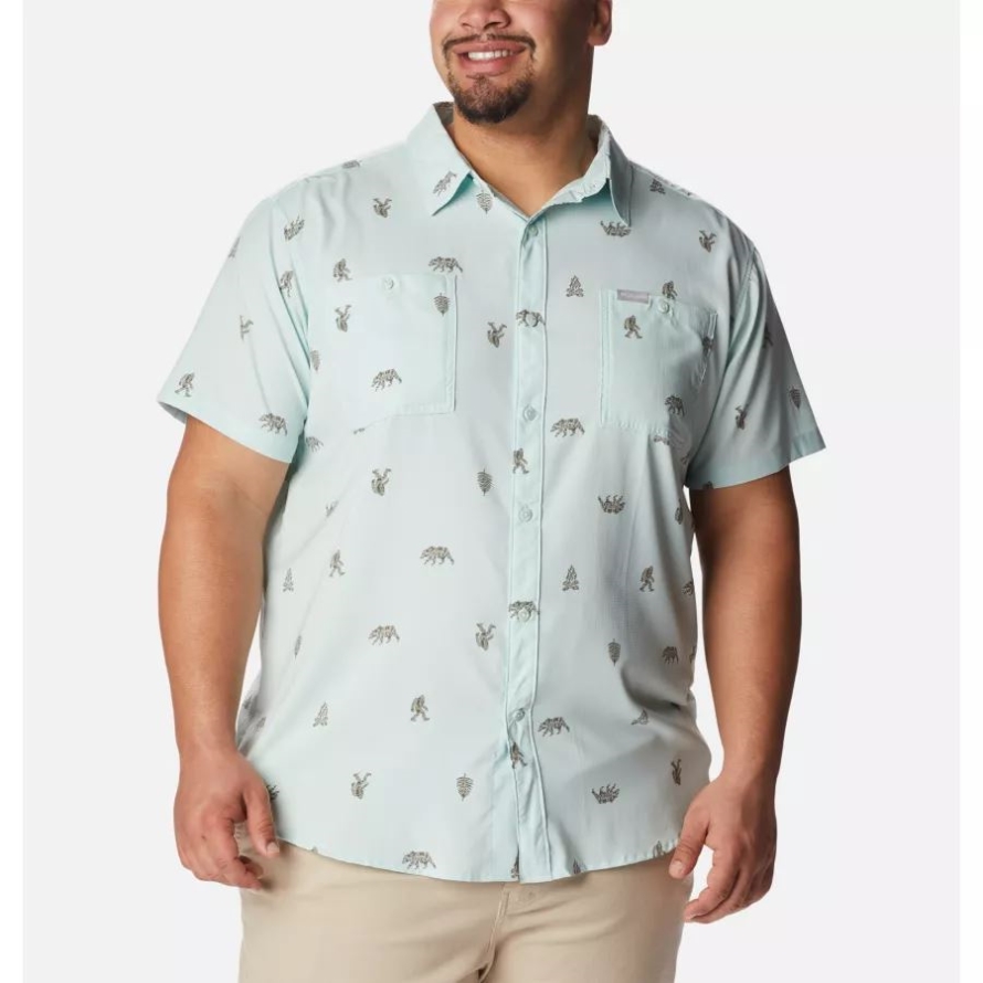 Icy Morn Camp Social Men's Utilizer Printed Woven Short Sleeve Shirt Big Columbia