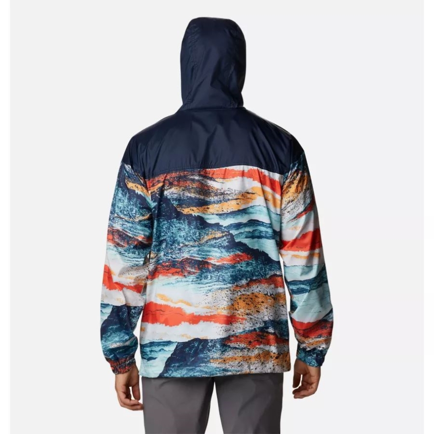 Icy Morn Hyper Nature Print Columbia Men's Flash Challenger Novelty Windbreaker Jacket