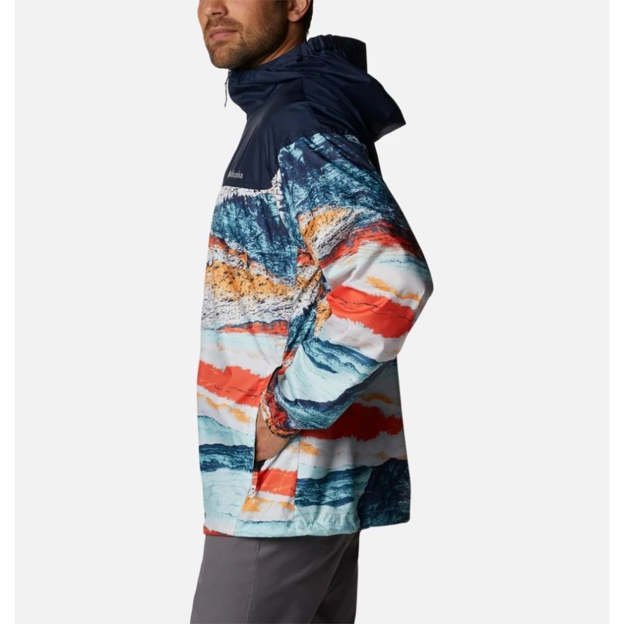 Icy Morn Hyper Nature Print Columbia Men's Flash Challenger Novelty Windbreaker Jacket