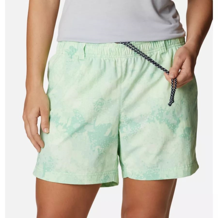 Kelp/Foamfloral Print Columbia Women's PFG Super Backcast Water Shorts