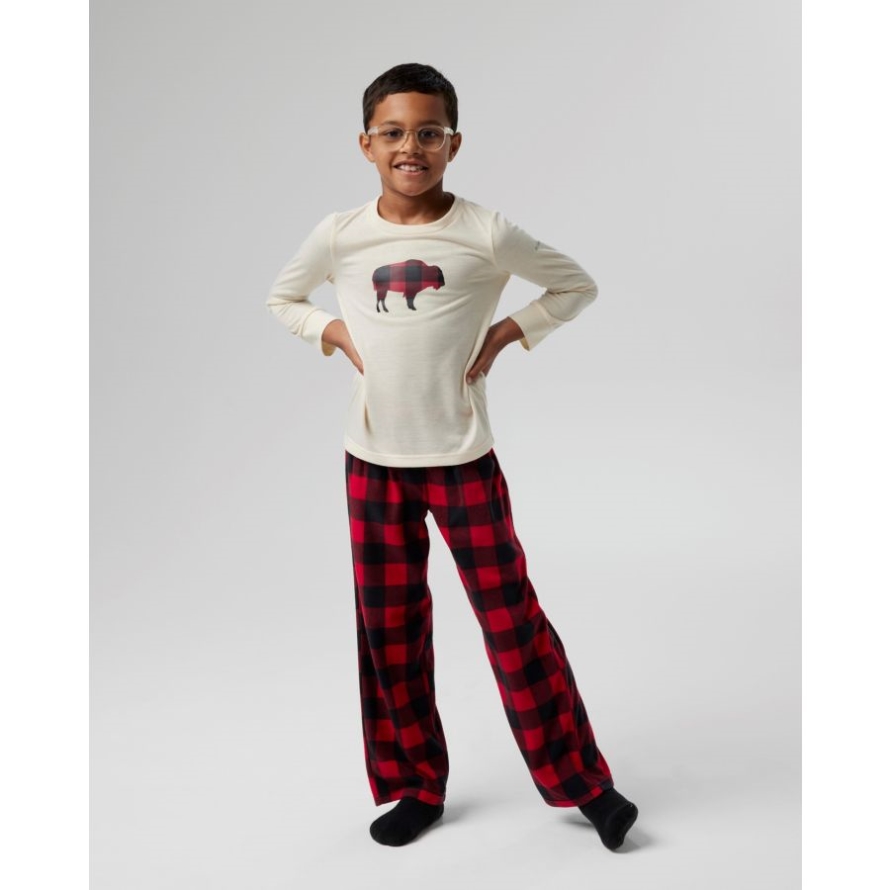 Kid's PJ Set Chalk Top Buffalo/Red Pant Columbia