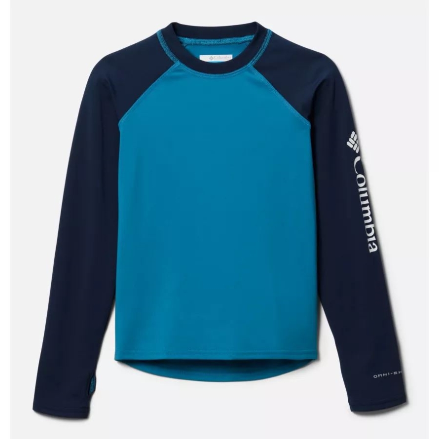 Kids' Sandy ShoresLong Sleeve Sunguard Shirt Deep Marine/Collegiate Navy Columbia