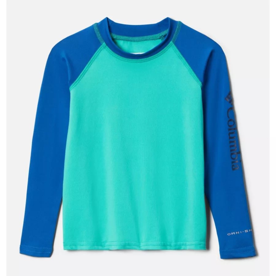 Kids' Toddler Sandy Shores Long Sleeve Sunguard Shirt Columbia Electric Turquoise/Bright Indigo