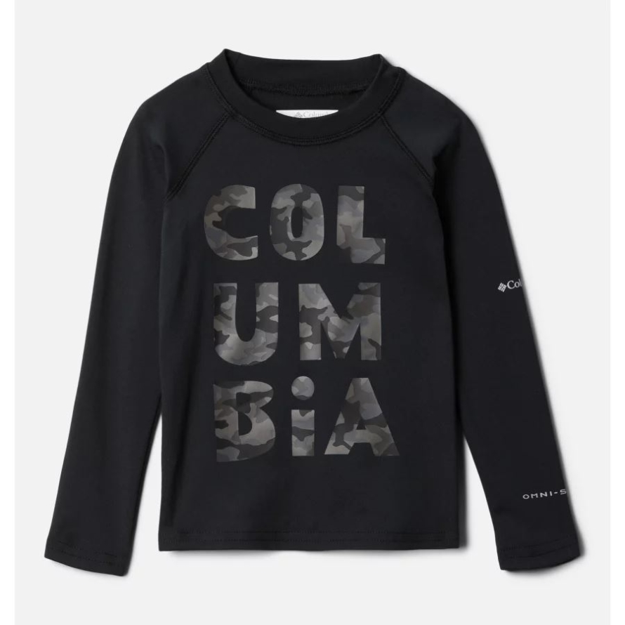 Kids' Toddler Sandy Shores Printed Long Sleeve Sunguard Shirt Columbia Black Camo Type