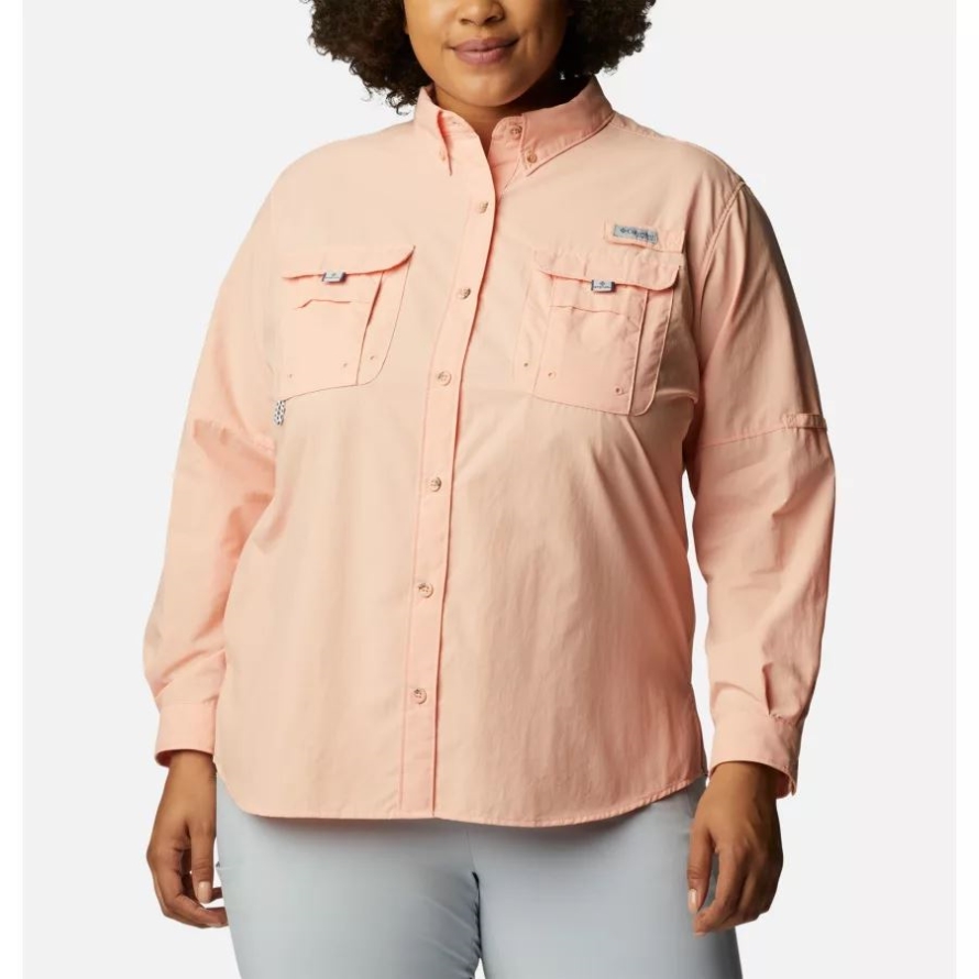 Light Coral Women's PFG Bahama Long Sleeve Plus Size Columbia