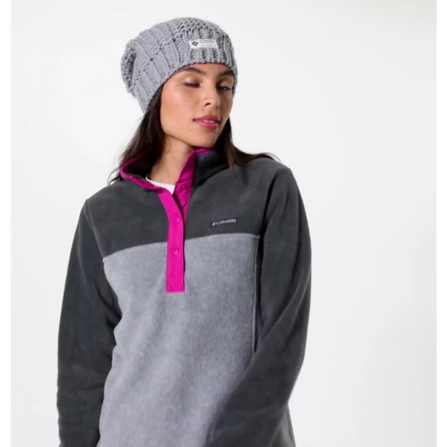 Light Grey Heather/Shark Columbia Women's Benton Springs 1/2 Snap Pullover