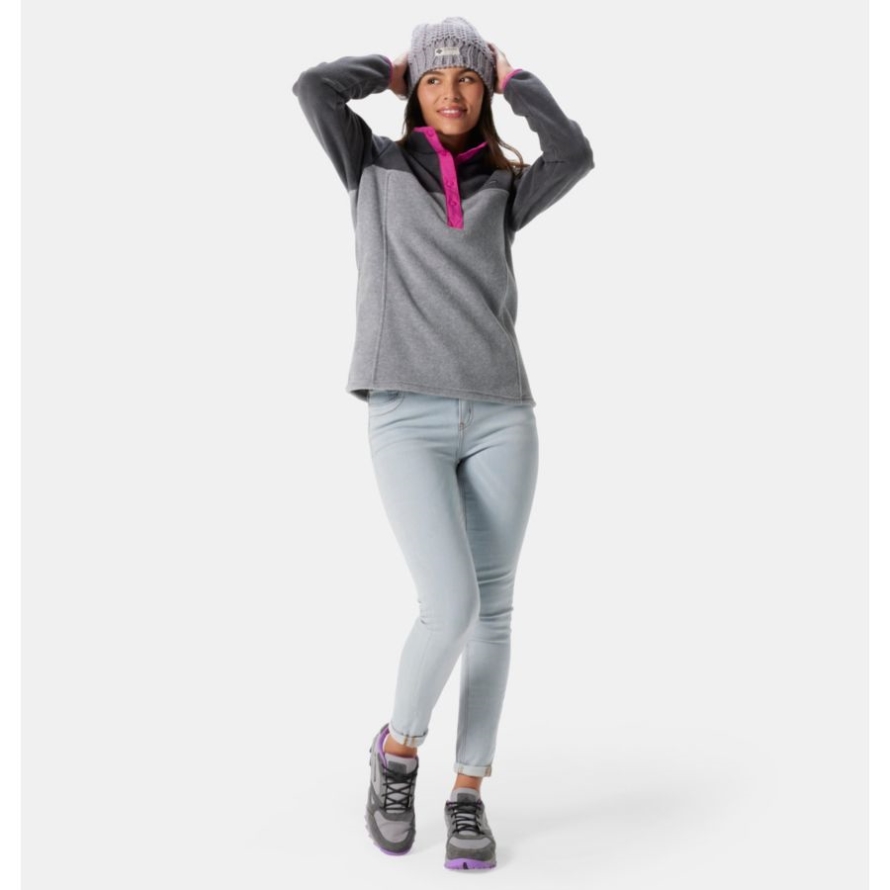 Light Grey Heather/Shark Columbia Women's Benton Springs 1/2 Snap Pullover