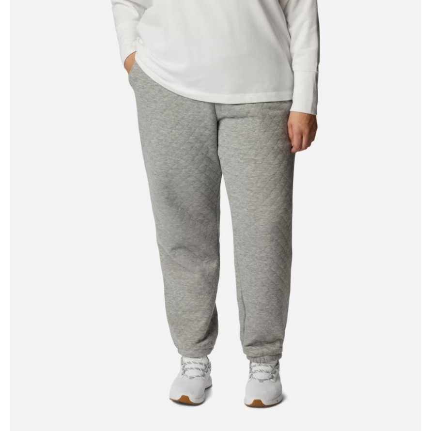 Light Grey Heather Women's Columbia Lodge Quilted Joggers Plus Size Columbia
