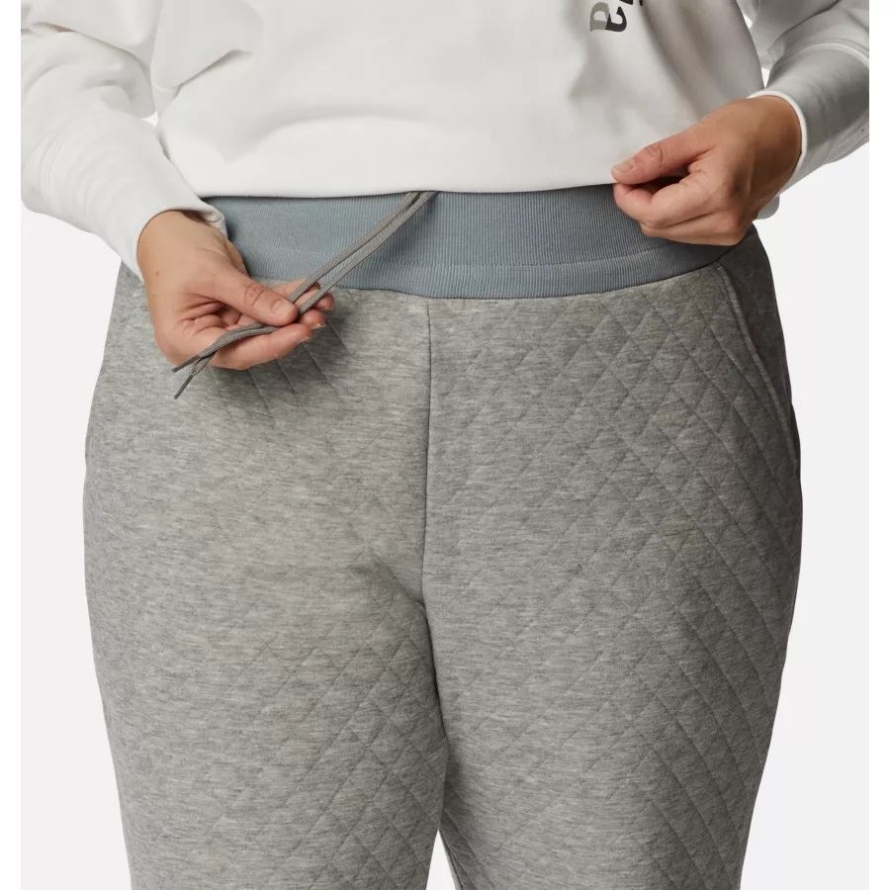 Light Grey Heather Women's Columbia Lodge Quilted Joggers Plus Size Columbia