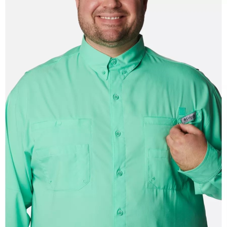 Light Jade Men's PFG Tamiami II Long Sleeve Shirt Big Columbia