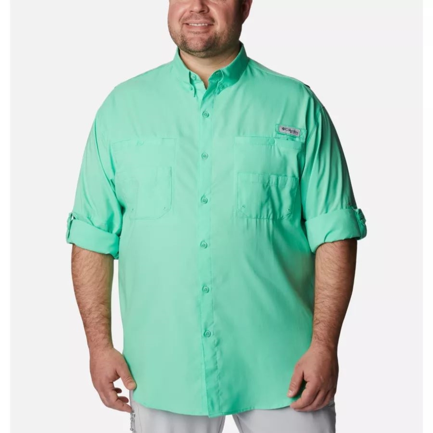 Light Jade Men's PFG Tamiami II Long Sleeve Shirt Big Columbia