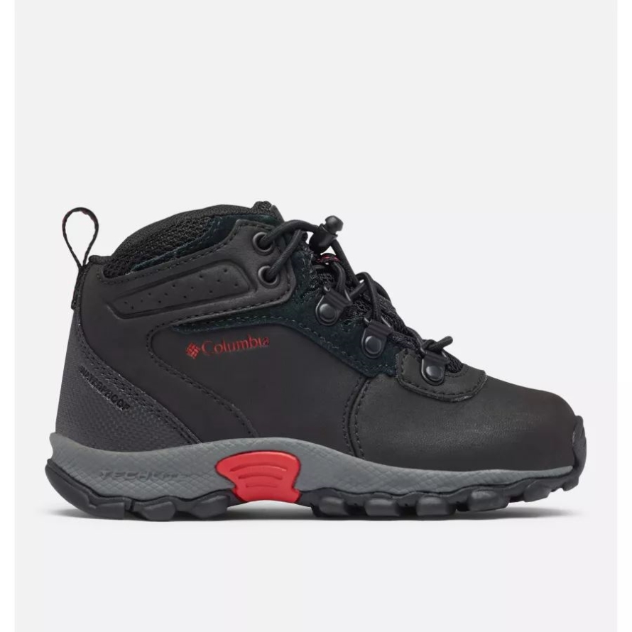 Little Kids' Newton Ridge Waterproof Hiking Boot Black/Mountain Red Columbia Brand
