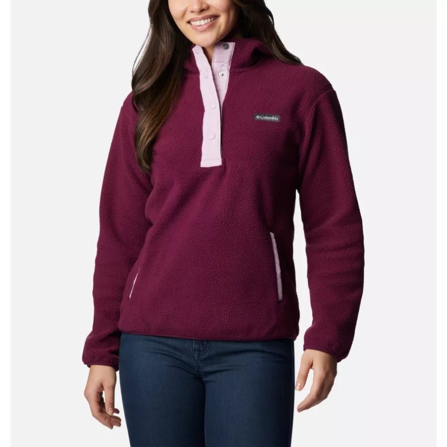 Marionberry/Aura Columbia Women's Echo Hills Sherpa Fleece Hoodie
