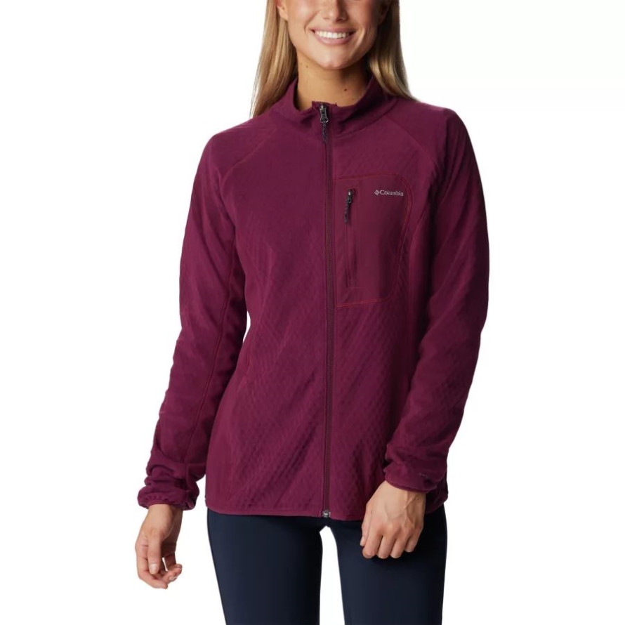 Marionberry/Aura Columbia Women's W Outdoor Tracks Technical Fleece Jacket