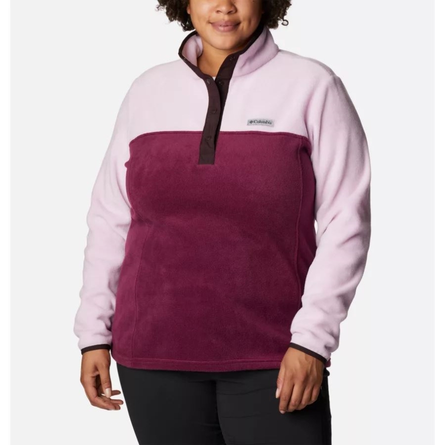 Marionberry/Aura Women's Benton Springs 1/2 Snap Pullover Plus Size Columbia