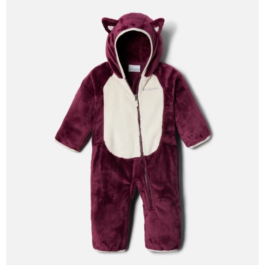 Marionberry/Chalk Infant Foxy Baby Sherpa Bunting Columbia