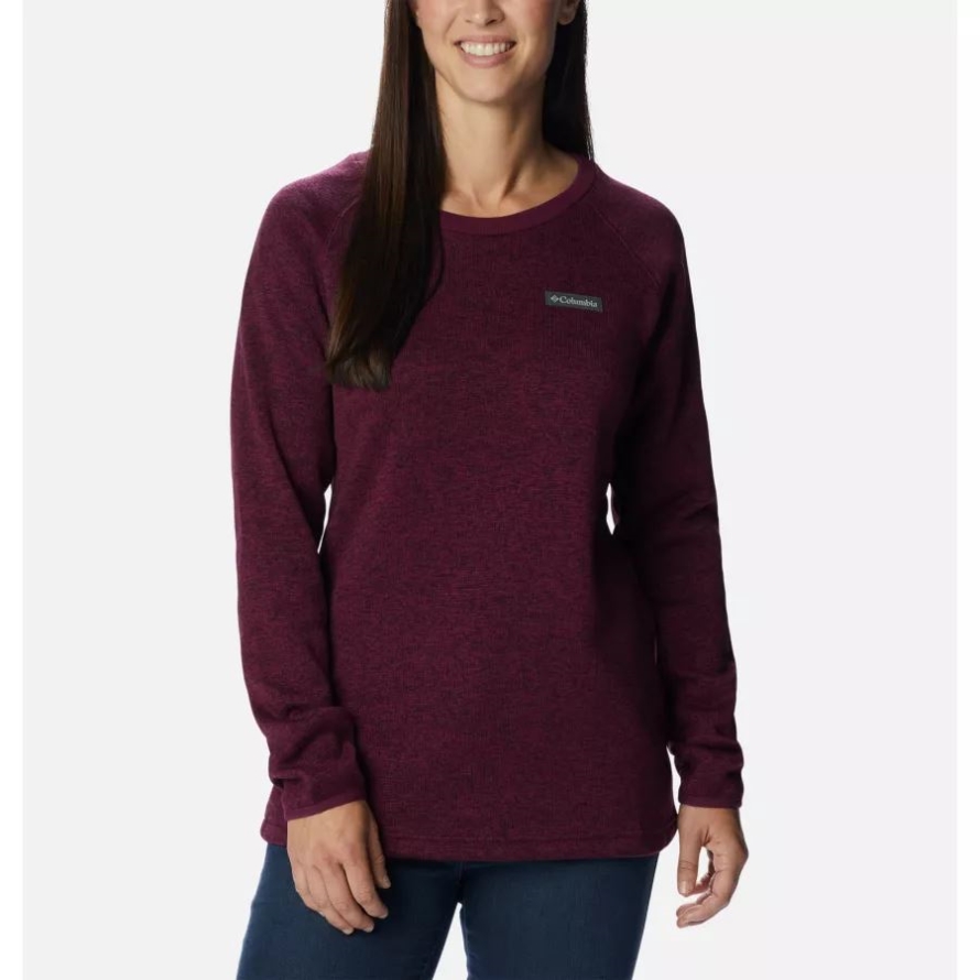 Marionberry Heather Women's Sweater Weather Fleece Crew Shirt Columbia